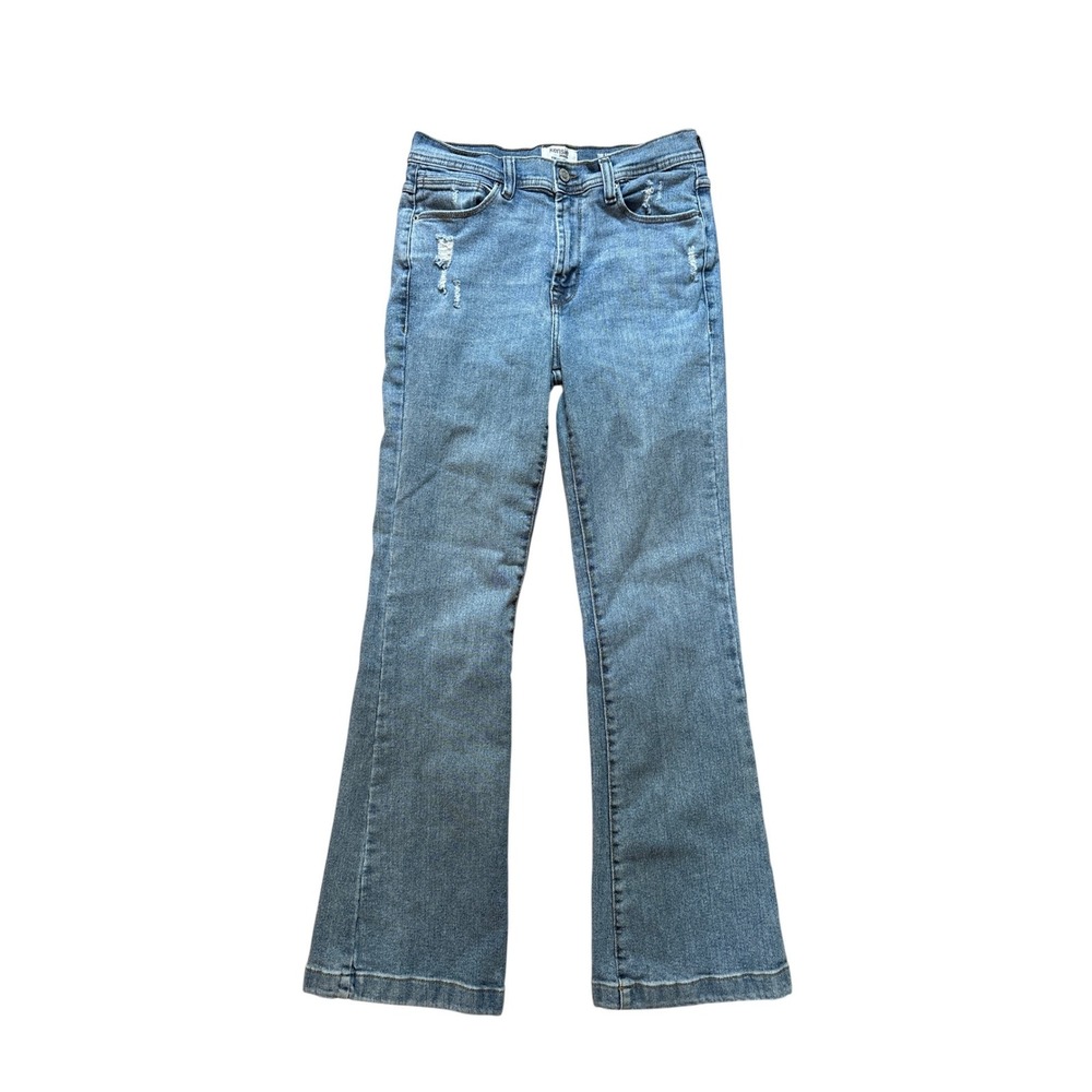 Kensie Jeans Savannah Flare Jeans Women Blue High Rise Distressed SIZE 6/28‎